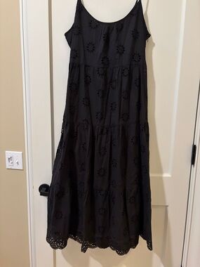 Roller Rabbit Black Eyelet Tiered Maxi Dress